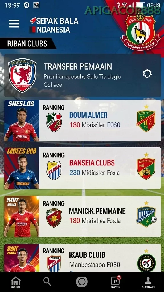 Cuplikan layar RDI88 — menu navigasi